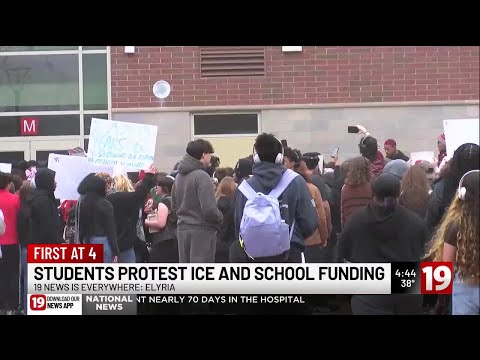 Elyria High School students walk out to protest ICE raids, teacher cuts