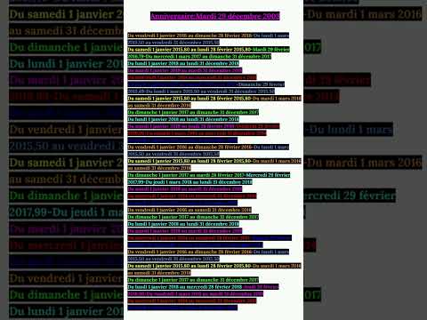 Du vendredi 1 janvier 2016 au jeudi 31 décembre 2015