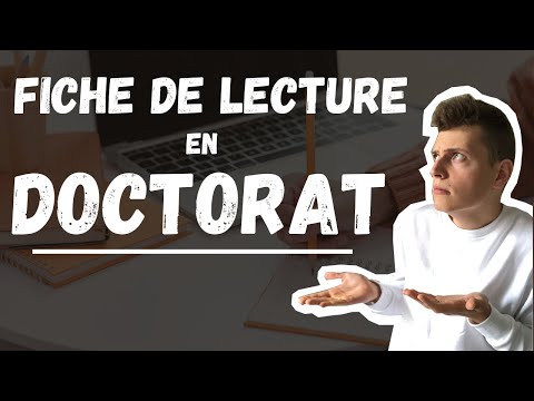 COMMENT FAIRE UNE FICHE DE LECTURE EN DOCTORAT