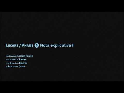 Lecart / Phane - Nota explicativa II (produs de Phane)