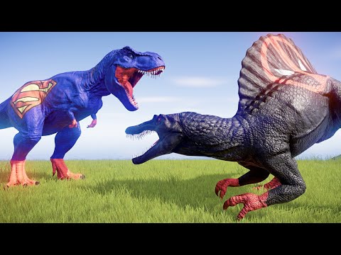 New Superman T Rex, Deadpool Spinosaurus, Hulk G-Rex Dead Fights in Jurassic World Evolution