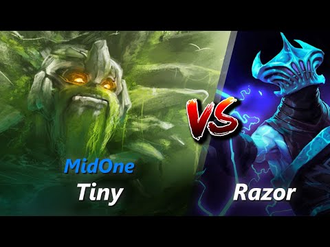 MidOne safelane Tiny vs Razor/Doom | First 10 minutes