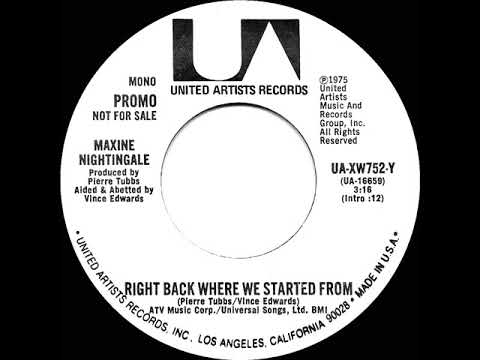 1976 Maxine Nightingale - Right Back Where We Started From (mono radio promo 45)