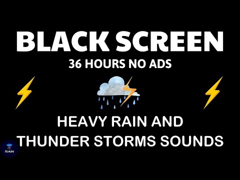 🔴 Heavy Rain and Thunder Sounds for Sleeping - Black Screen | Deep Sleep Thunderstorm No Ads