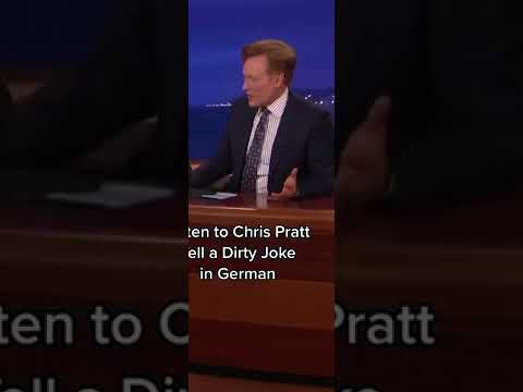 Chris Pratt tells a joke in German
