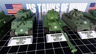 WW2 American Tank Type and Size - 3D Comparison