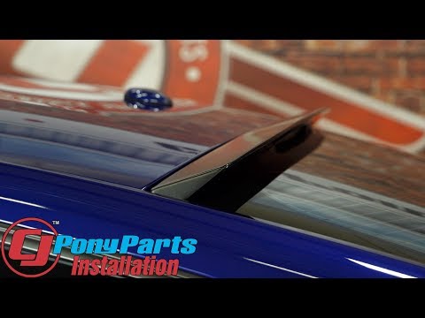 2015-2023 Mustang Fastback Install | Drake Muscle Cars Satin Black Roof Spoiler