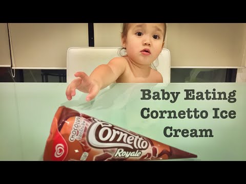Baby Eating Cornetto Ice Cream | Mukbang