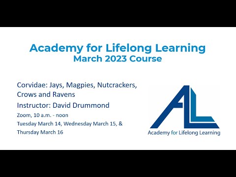 ALL March 2023 Instructor, David Drummond - Corvidae