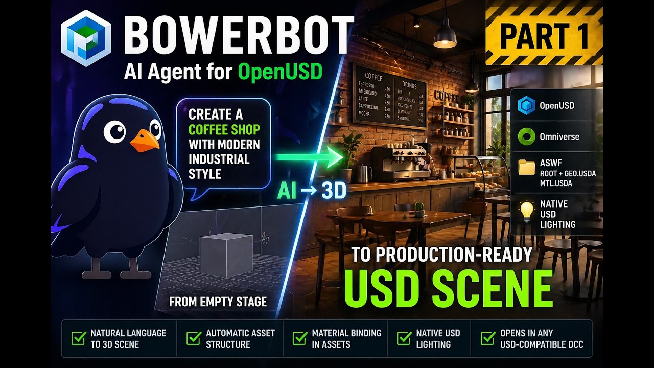 Building a Production-Ready OpenUSD Scene from Natural Language (BowerBot Demo)