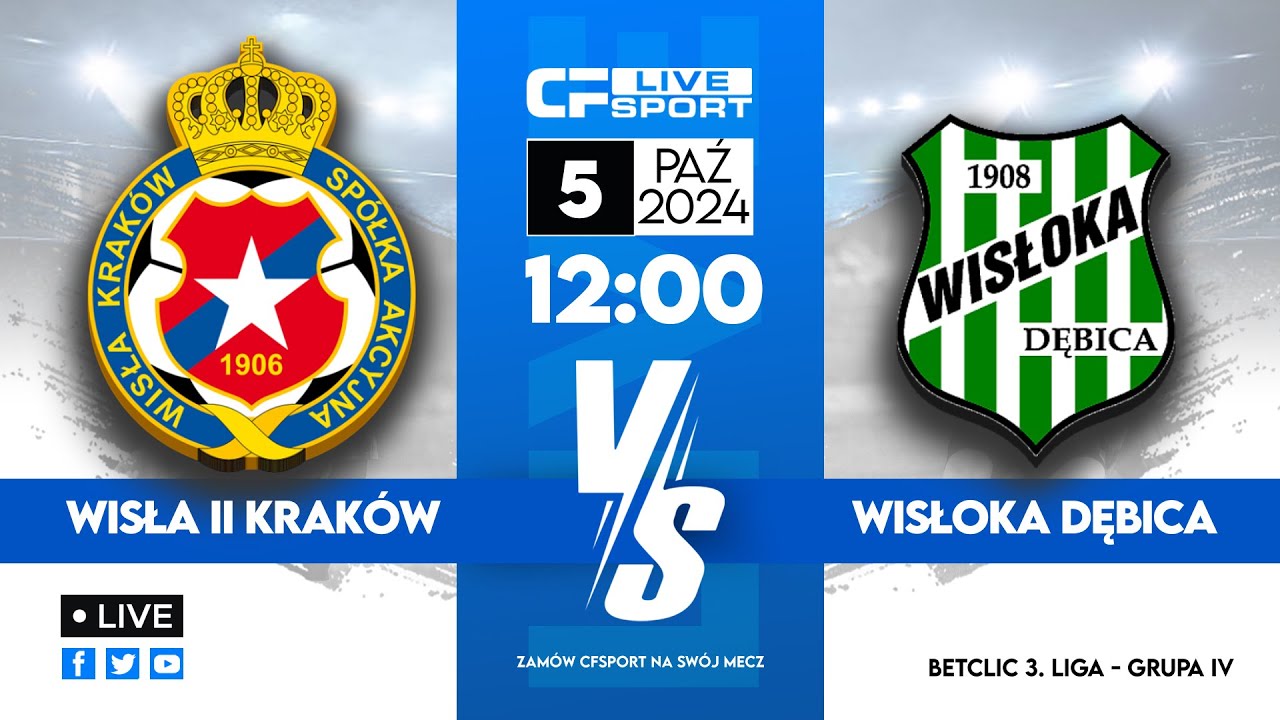 3 liga na żywo: Wisła II Kraków - Wisłoka Dębica [TRANSMISJA WIDEO]
