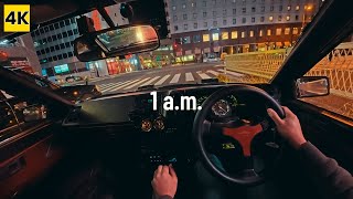 ［AE86 4K ASMR POV］Drive with me in OSAKA at 1 a.m. 【Midnight Drive】