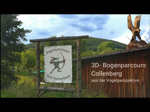 3D Bogenparcours Collenberg aus der Vogelperspektive, 4K