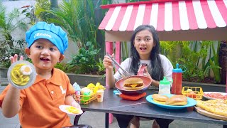 Download lagu MAKE A CAFE FROM CARDBOARD 🍭 AZAM SALSA BUY PIZZA AND BURGERS mp3