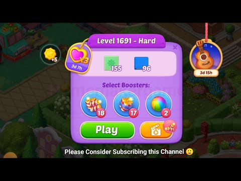 Matchington Mansion Level 1691(Hard Level), Level 1692 & Level 1693 - iOS/Android