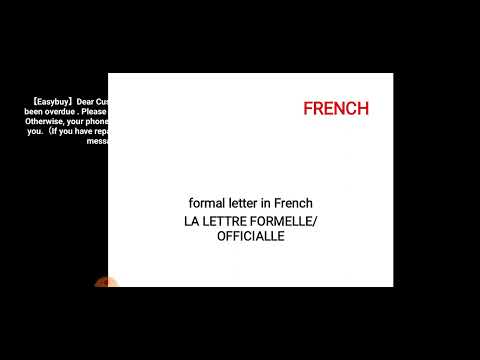 French lesson. writing a formal letter in French.