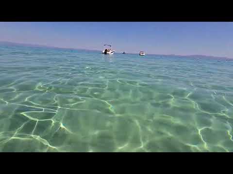 Crystal clear seawater in Polichrono, Kassandra, Greece, August 2025