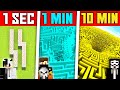 Best Security Maze Challenge In Minecraft 1 Sec Vs 1 Min Vs 10 Min