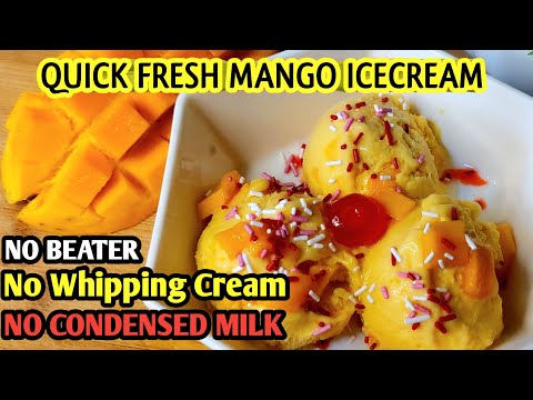 Mango Icecream Recipe with Homemade cream |No Condensed Milk |No Beater |No Whipping Cream