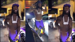 Burna Boy Dance To Seyi Vibez Music As He Shows off His Expensive Car Collection
