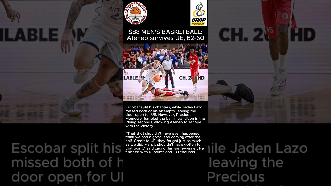 UAAP Basketball: Ateneo slips past UE, 62-60