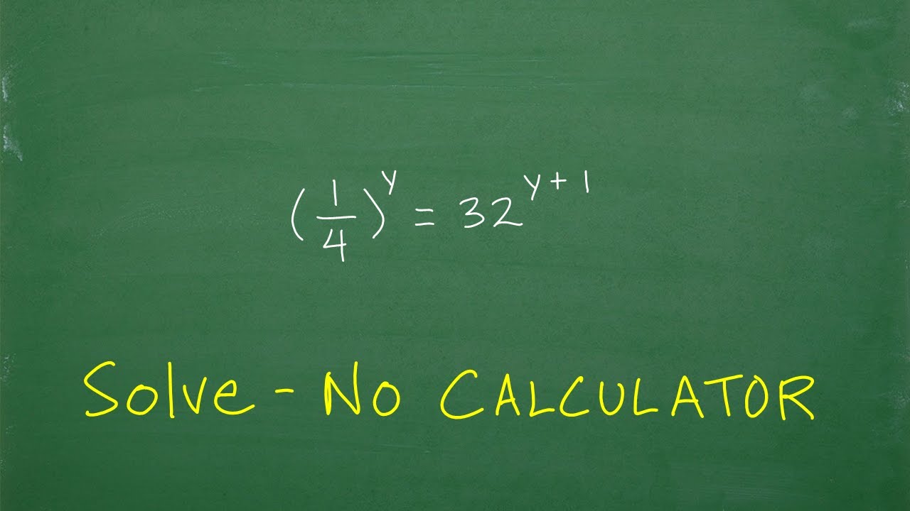 How to solve this exponential equation without a calculator