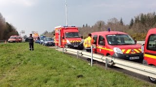 preview picture of video 'Accident poids-lourds voiture sur la RN12'