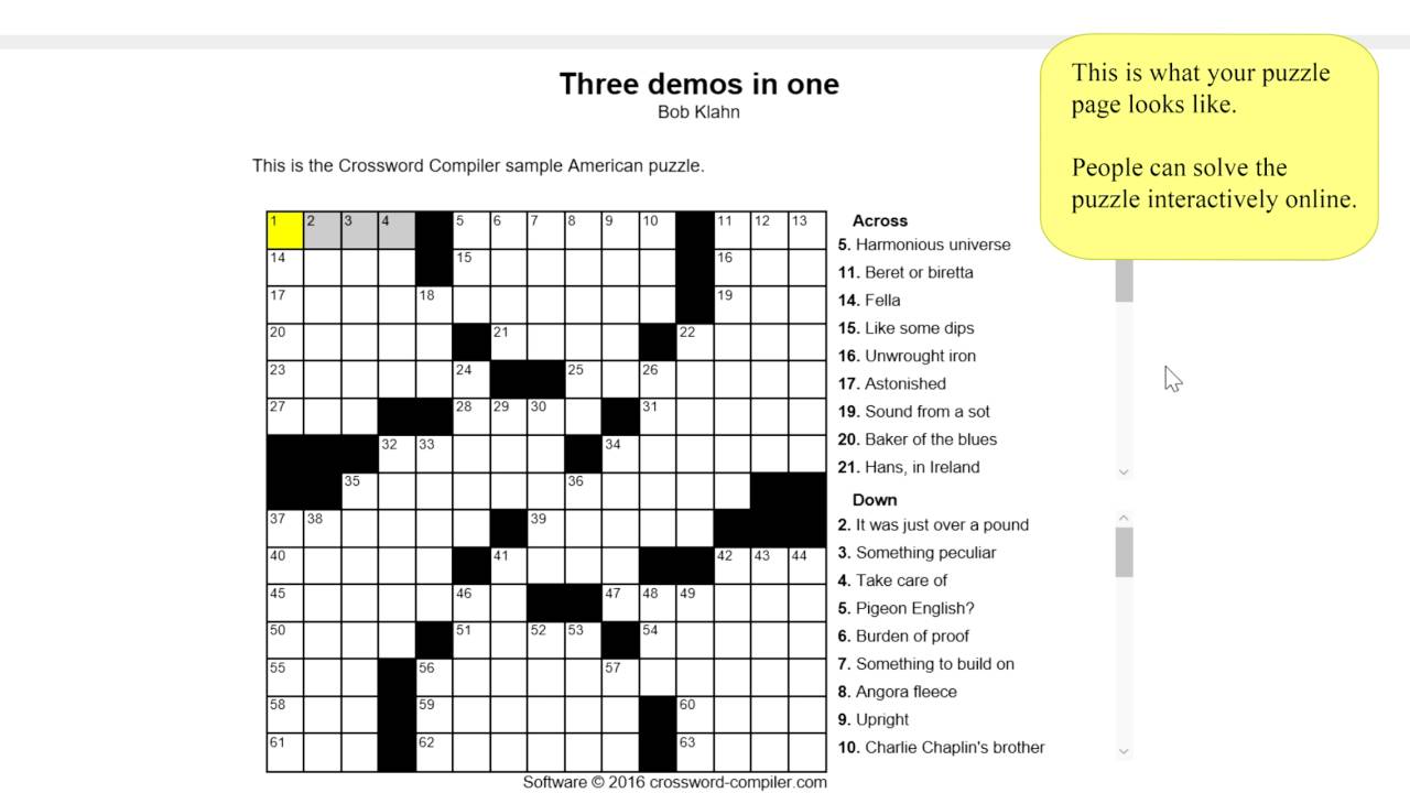Making an interactive web crossword puzzle