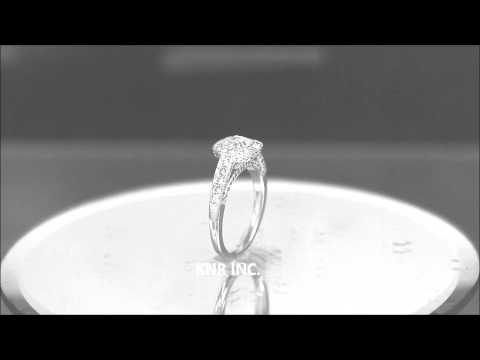 14K WHITE GOLD CUSHION CUT DIAMOND ENGAGEMENT RING BEZEL 1.70CTW - KNR INC - 718