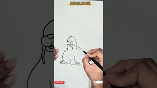 🦭 How to Draw a Cute Walrus - Simple Step-by-Step Guide for Kids #WalrusDrawing #DrawingForKids