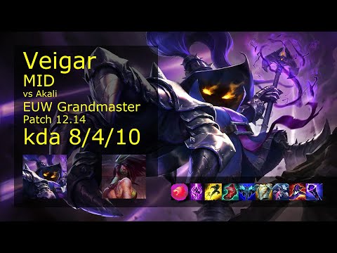 Rank 1 EUW Veigar Mid: Veigar vs Akali