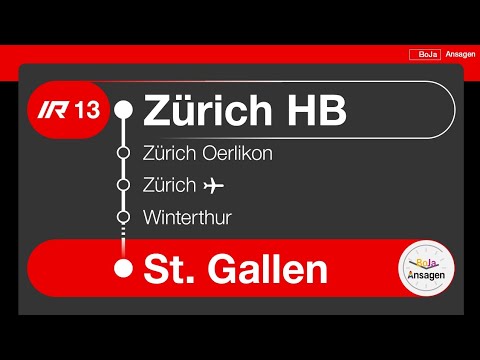 SBB Ansagen | IR13 Zürich HB - Sargans | BoJa Ansagen 
