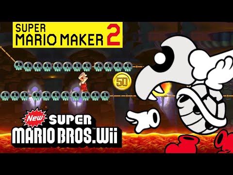 Super Mario Maker 2: NSMBWii Spine Coaster Level Showcase