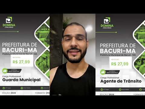 APOSTILA PROMOCIONAL CONCURSO BACURI- MA | GCM | AGENTE DE TRÂNSITO