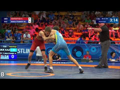 Repechage GR - 51 kg: V. VOITOVYCH (UKR) v. M. MAULITKANOV (KAZ)