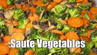 Sauteed Vegetables/Veggie Recipe - Sauteed Broccoli, Carrots, Mushrooms with Garlic - HomeyCircle