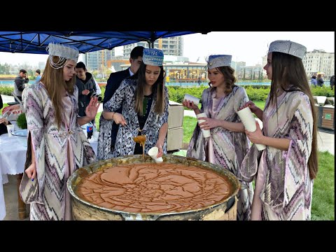 Sumalak on the holiday of Navruz in Uzbekistan