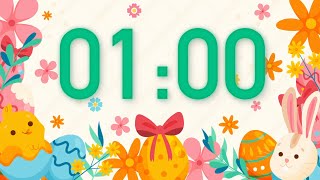 1 Minute Easter Timer with Relaxing Music 🎵  Easter Countdown Timer (4K) 🐰