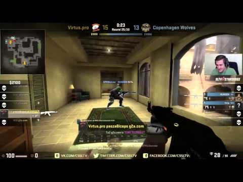 CS GO SLTV XII Virtus.pro vs CPH Wolves de_mirage Pasha sneaky beaky like epic ninja must see!