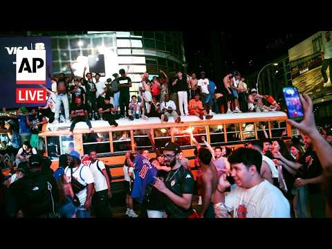 LIVE: New York Knicks fans celebrate after NBA championship win