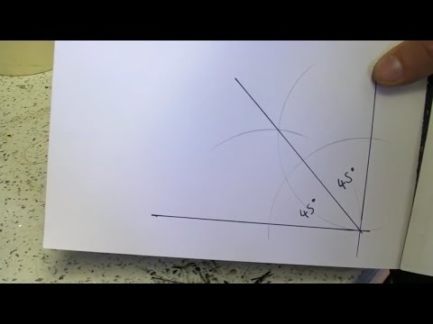 Finding 45 Degree From A Right Angle Using A Compass  - How To Draw / Bisect / Bisection