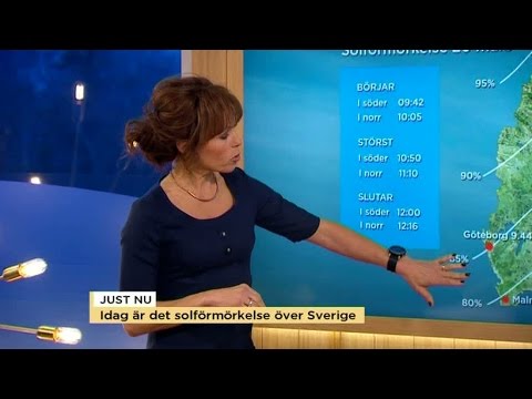 Klockslagen för solförmörkelsen i landet - Nyhetsmorgon (TV4)