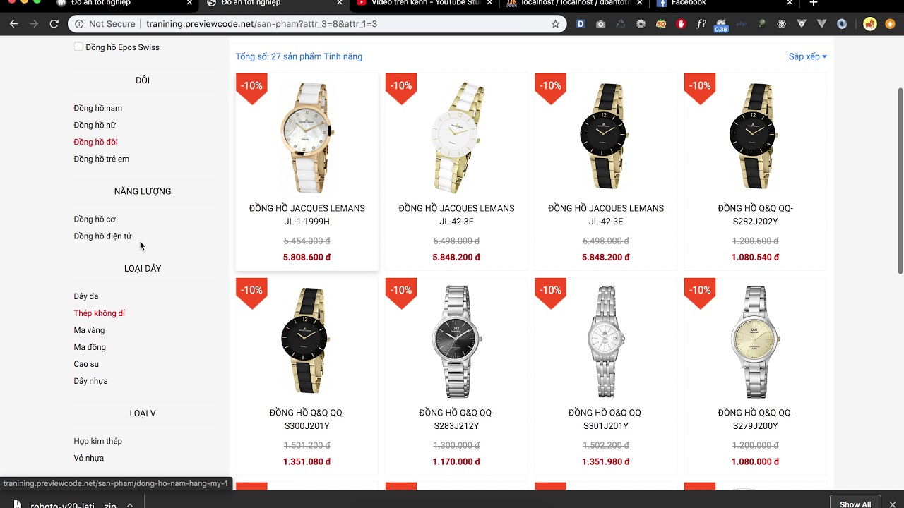 [Seri] - Website đồng hồ - Tạo bộ lọc tìm kiếm sản phẩm - Fix lại phần search tt  - Phần 5