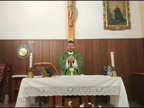 Don Matteo Albani celebra la messa in diretta social (FB) da Cornate D'Adda