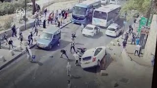 video: Watch: Israeli car hits Palestinian amid chaos of clashes at al-Aqsa mosque