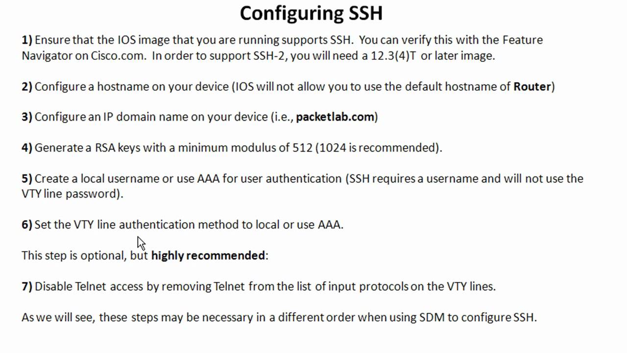 Configuring Secure Shell (SSH) On Cisco Devices with SDM - Part 1
