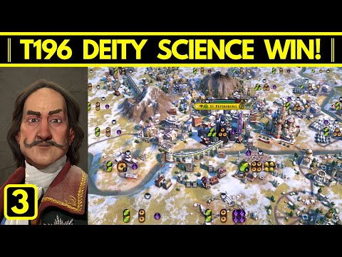 Turn 196 Science Victory│Russia Work Ethic Strategy│Deity│Civilization VI: New Frontier Pass│Ep 3/7