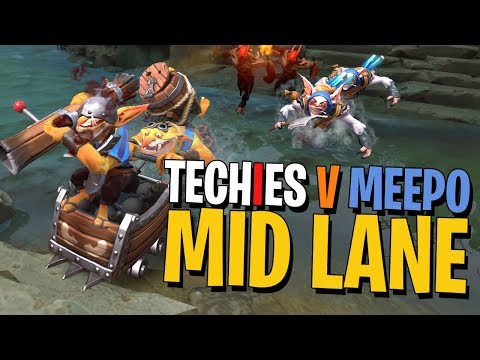 Techies Against Meepo in MID! - DotA 2