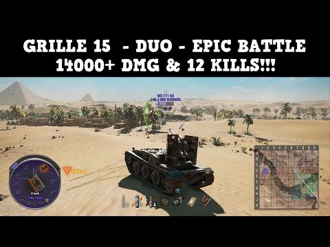 Grille 15 "DUO 14000+ DMG & 12 KILLS" EPIC Battle at "Sand River" map | XBOX ONE | WoT Console