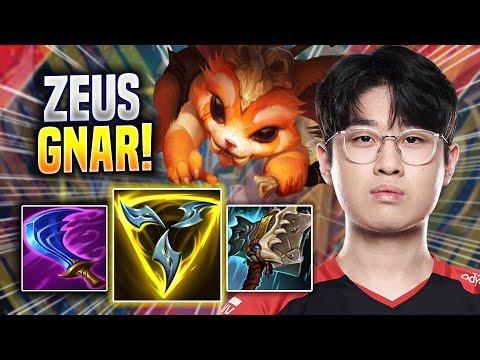 ZEUS IS SO CLEAN WITH GNAR! - T1 Zeus Plays Gnar TOP vs Renekton! | Season 2022